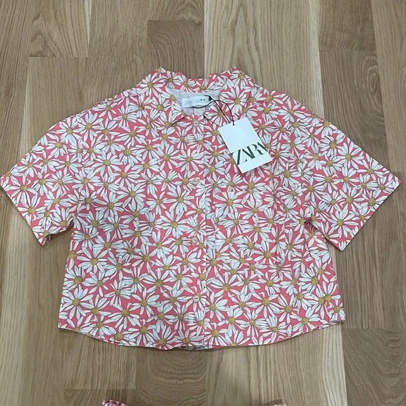 NWT Zara Daisy Shirt And Shorts Set 11/12 13/14 - Picture 4 of 11